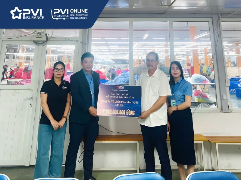 bảo hiểm pvi chi trả cho công ty dệt may Minh Anh Tân Kỳ