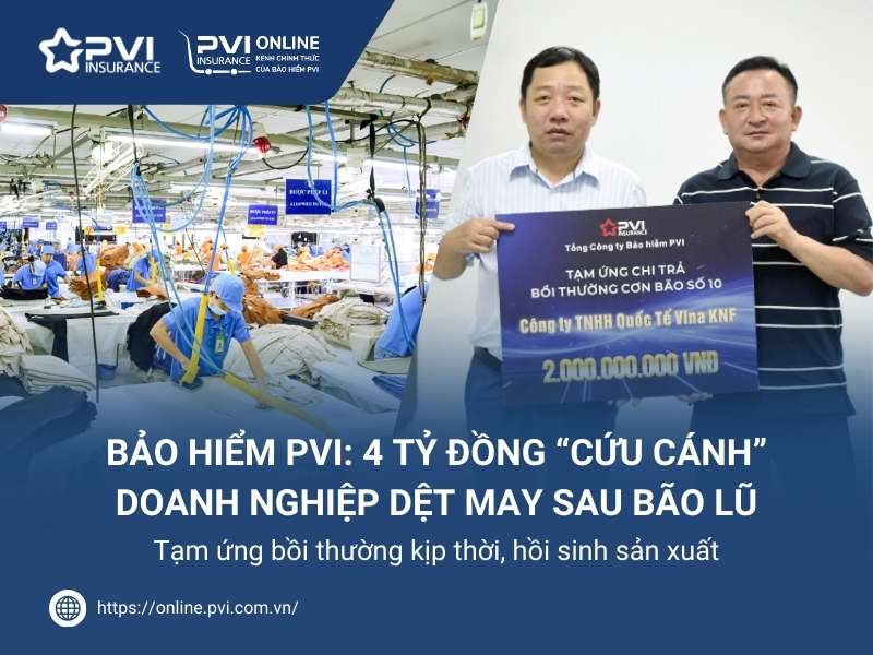 pvi chi trả bảo hiểm cho doanh nghiệp thiệt hại do lũ