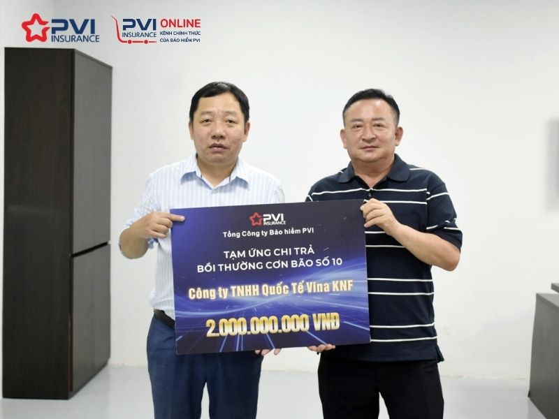 pvi chi trả bảo hiểm cho công ty vina knf sau bão lũ
